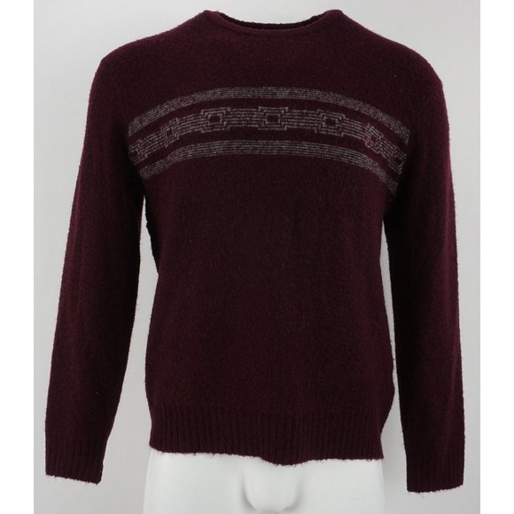 NWOT 168$ Michael Bastian Mens XL / 2XL Boucle Burgundy Lightweight Crew Sweater - Picture 1 of 7